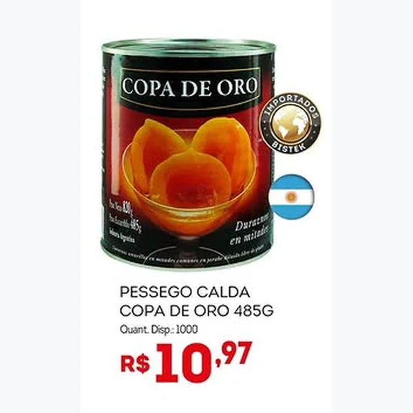 Pêssego em Calda Copa de Oro 485 g