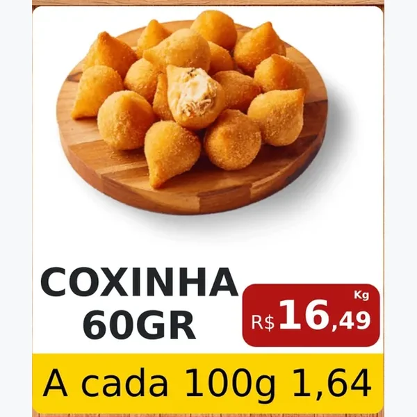 Recorte do encarte de Coxinha 60g