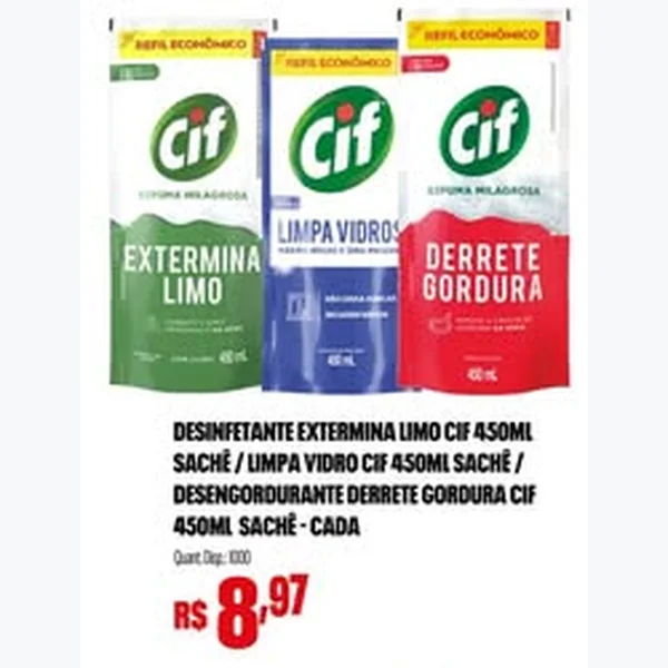Recorte do encarte de Limpa Vidro Cif 450 ml