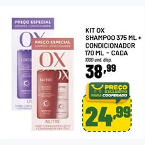 Recorte do encarte de Condicionador OX 170 ml