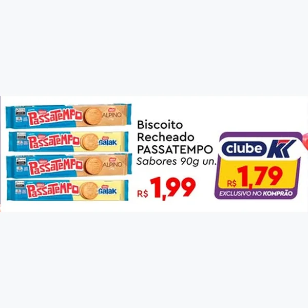 Biscoito Recheado PASSATEMPO 90 g