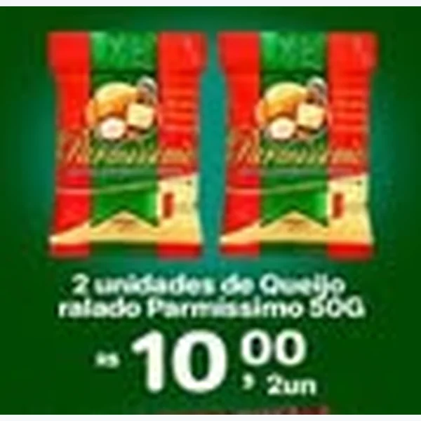 Recorte do encarte de Queijo Ralado Parmissimo 50 g