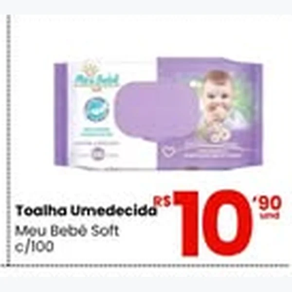 Recorte do encarte de Toalha Umedecida Meu Bebê 100 un