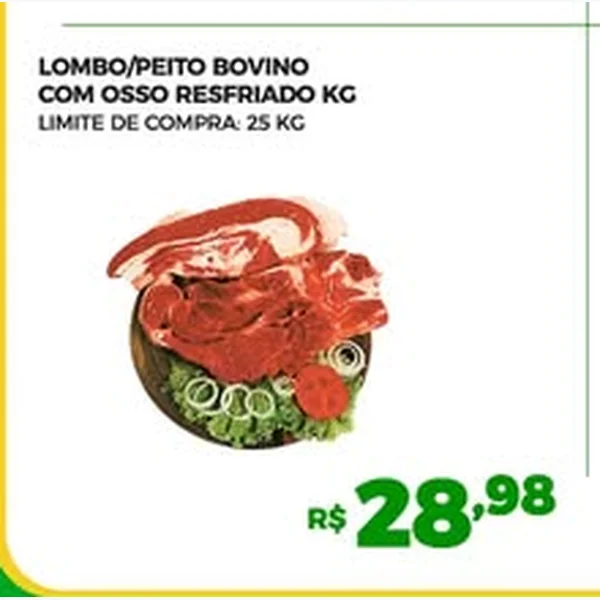 Recorte do encarte de Lombo Bovino com Osso Resfriado