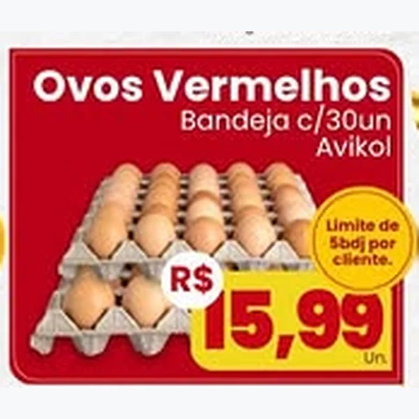 Recorte do encarte de Ovos Vermelhos Avikol 30 un