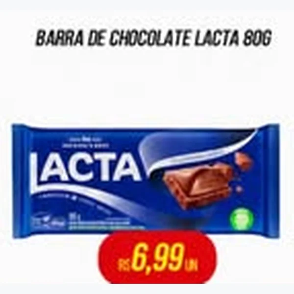 Recorte do encarte de Barra de Chocolate Lacta