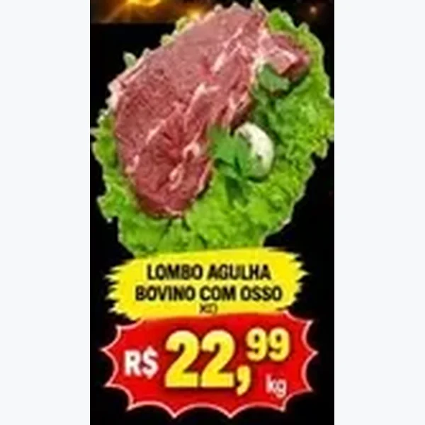 Recorte do encarte de Lombo Agulha Bovino com Osso