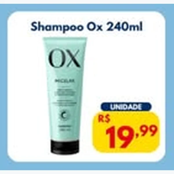 Recorte do encarte de Shampoo Micelar Ox 240 ml