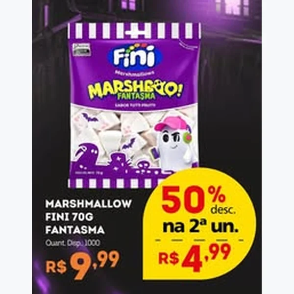 Recorte do encarte de Marshmallow Fantasma Fini 70 g