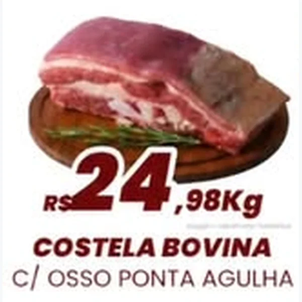 Recorte do encarte de Costela Bovina Ponta Agulha com Osso