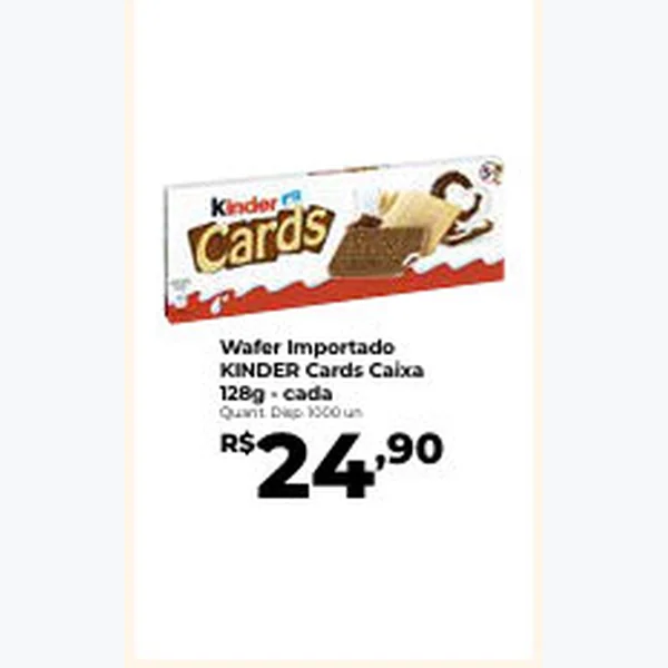 Recorte do encarte de Wafer Cards KINDER 128 g