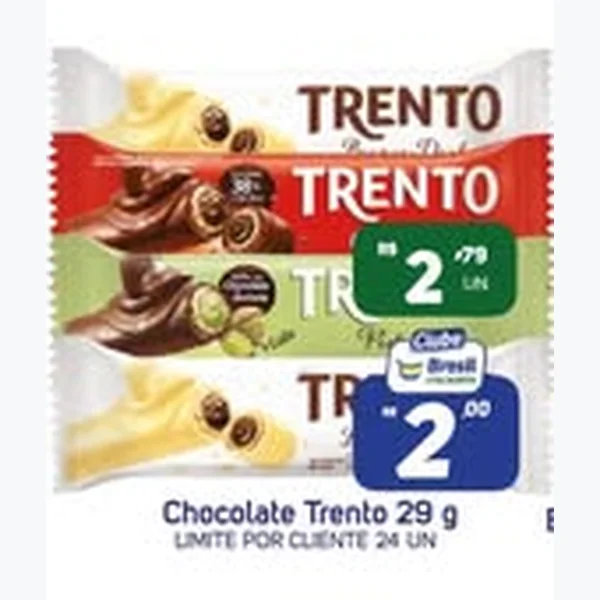 Recorte do encarte de Chocolate Trento 29 g