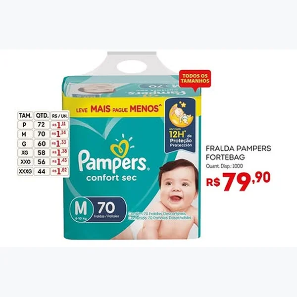 Recorte do encarte de Fralda Confort Sec Pampers