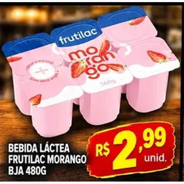 Bebida Láctea Morango Frutilac 480 g