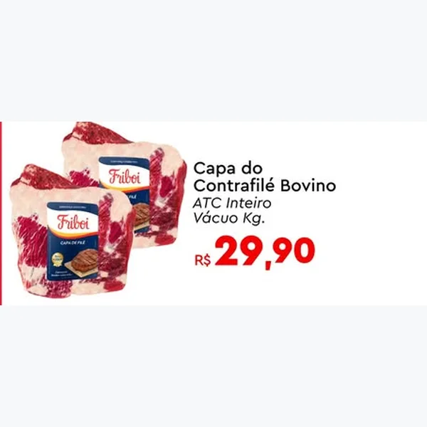 Recorte do encarte de Capa do Contrafilé Bovino Atc Inteiro Vácuo Friboi