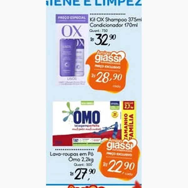 Recorte do encarte de Shampoo 375 ml