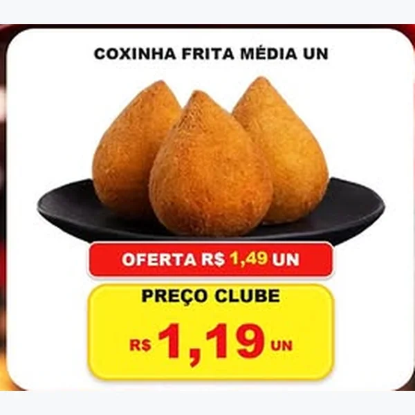 Recorte do encarte de Coxinha Frita Média