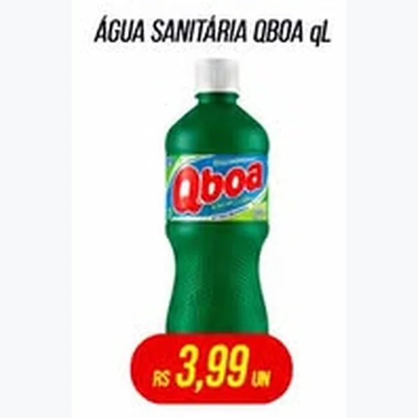 Recorte do encarte de Água Sanitária Qboa 1 L