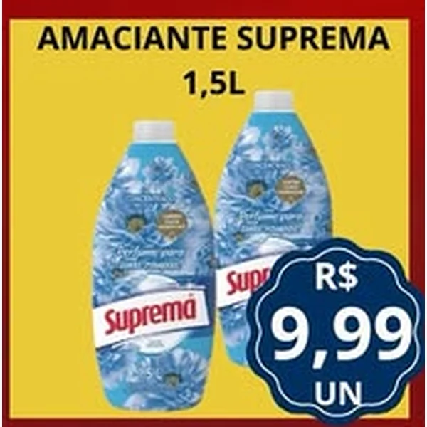Recorte do encarte de Amaciante Suprema 1,5 L