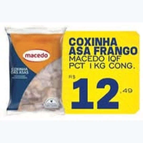 Recorte do encarte de Coxinha da Asa de Frango Macedo 1 kg