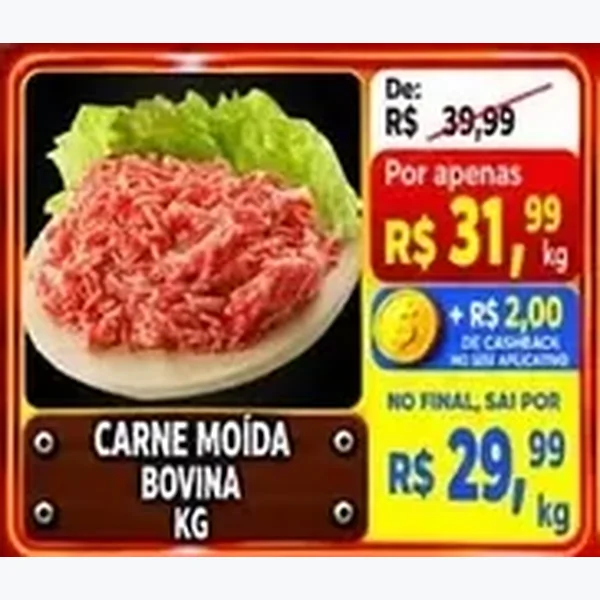 Recorte do encarte de Carne Moída Bovina