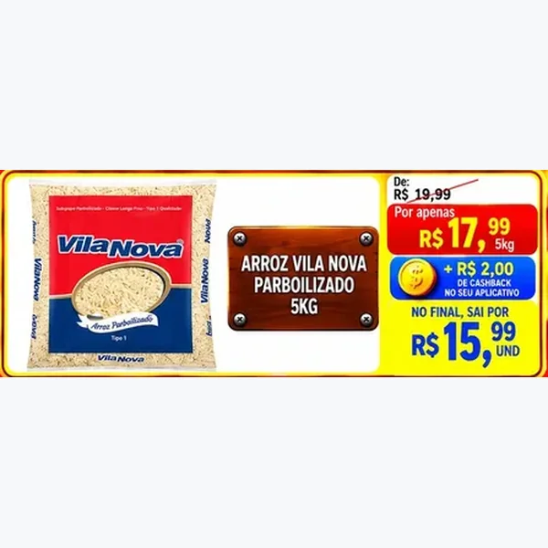 Arroz Parboilizado Vila Nova 5 kg