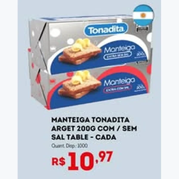 Recorte do encarte de Manteiga com Sal Tonadita 200 g