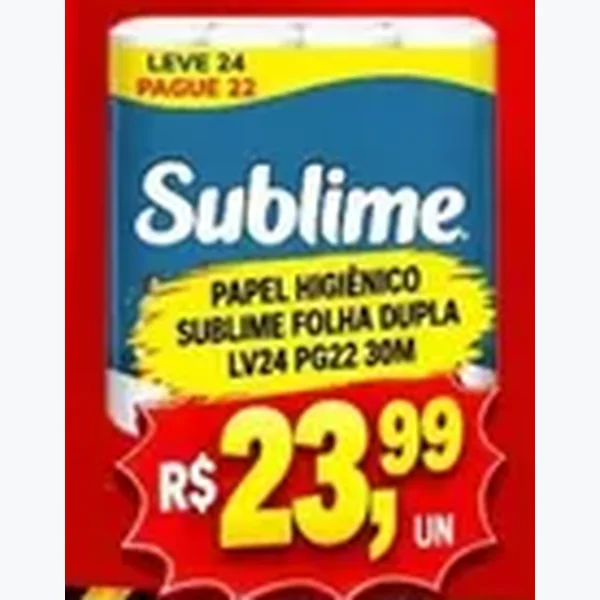 Papel Higiênico Folha Dupla Sublime 24 un × 30 un