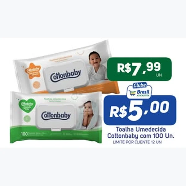 Recorte do encarte de Toalha Umedecida Cottonbaby 100 un