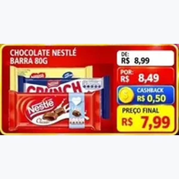 Recorte do encarte de Chocolate Barra Nestlé 80 g