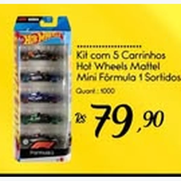 Recorte do encarte de Kit com 5 Carrinhos Hot Wheels Mattel