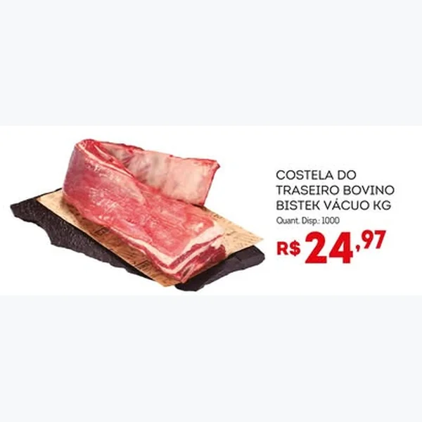Recorte do encarte de Costela do Traseiro Bovino Vácuo Bistek