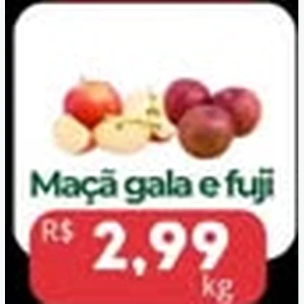 Recorte do encarte de Maçã Gala e Fuji