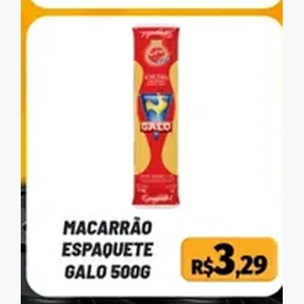 Recorte do encarte de Macarrão Espaguete Galo 500 g