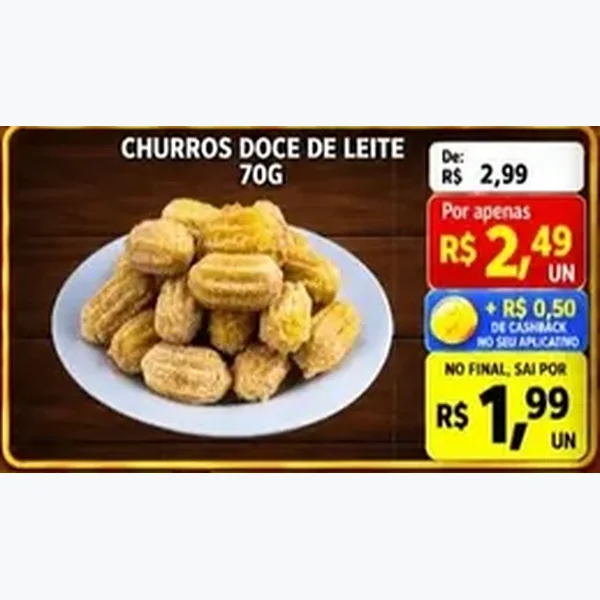 Recorte do encarte de Churros Doce de Leite 70 g