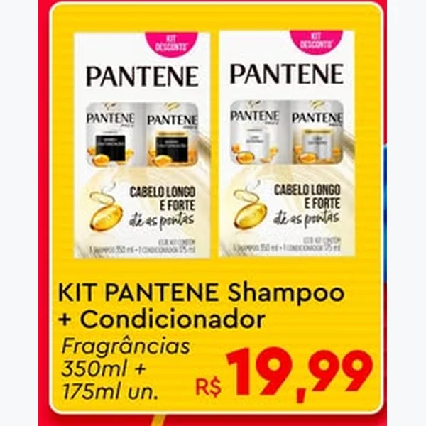 Recorte do encarte de Shampoo + Condicionador Pantene 350 ml