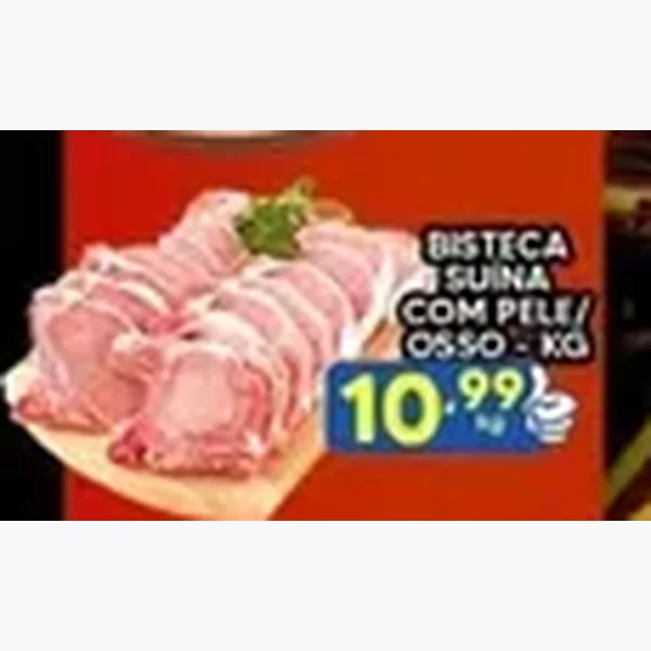 Recorte do encarte de Bisteca Suína com Pele/osso