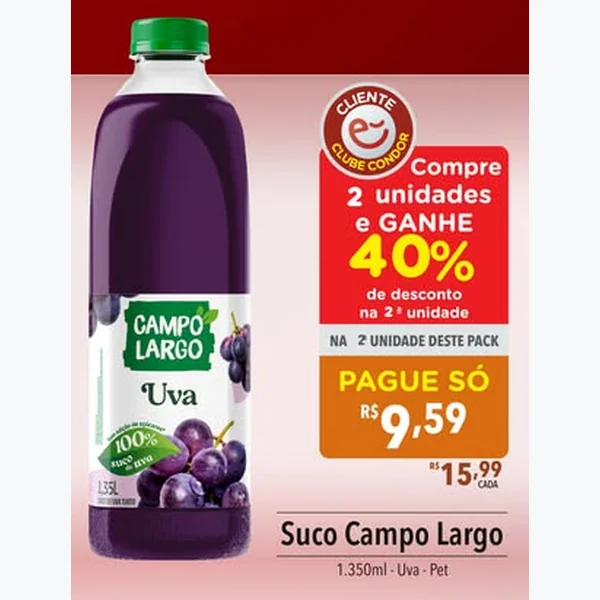 Suco de Uva Campo Largo 1,35 L