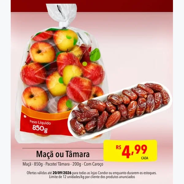 Recorte do encarte de Maçã 850 g