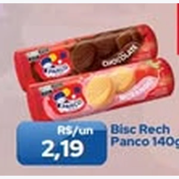Recorte do encarte de Biscoito Recheado Panco 140 g