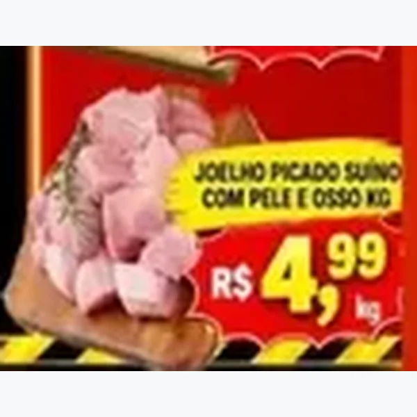 Joelho Picado Suíno com Pele e Osso