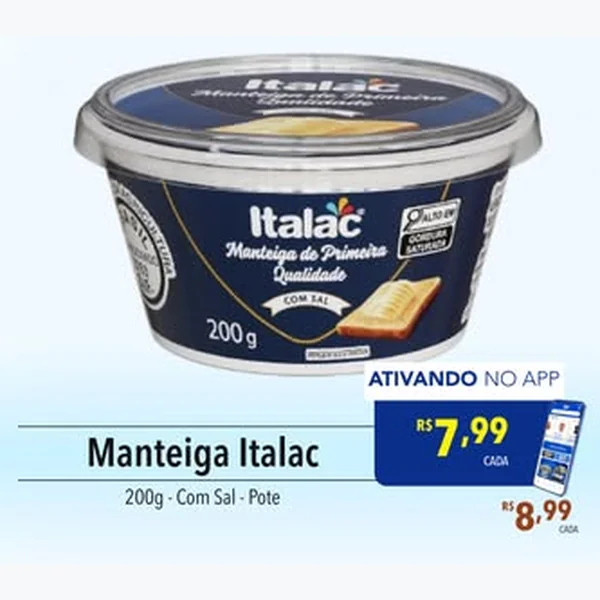 Manteiga com Sal Italac 200 g