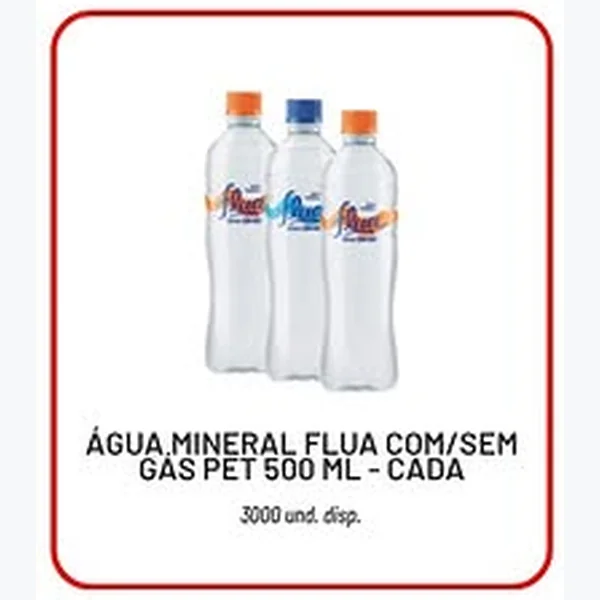 Recorte do encarte de Água Mineral Com/sem Gás Flua 500 ml