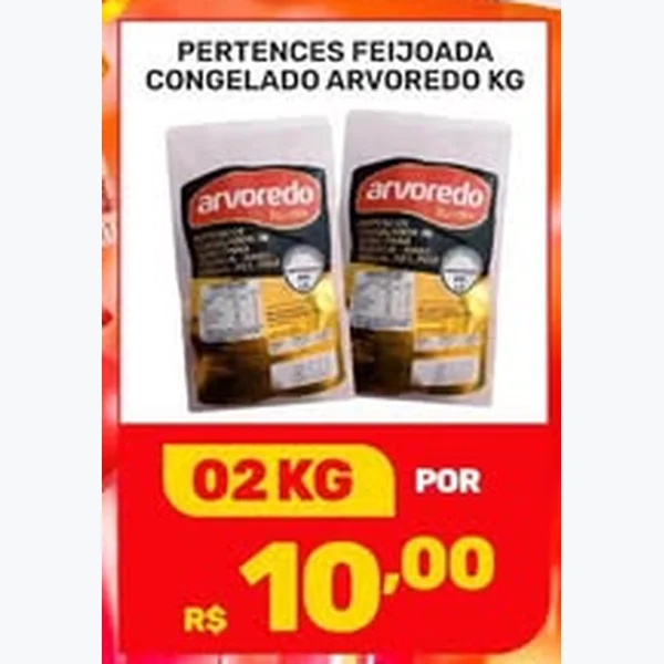Recorte do encarte de Pertences Feijoada Congelado Arvoredo