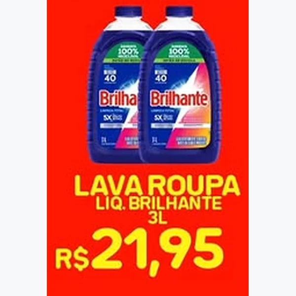 Recorte do encarte de Lava Roupa Líquido Brilhante 3 L