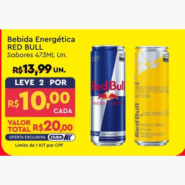 Recorte do encarte de Bebida Energética Sabores RED BULL 473 ml