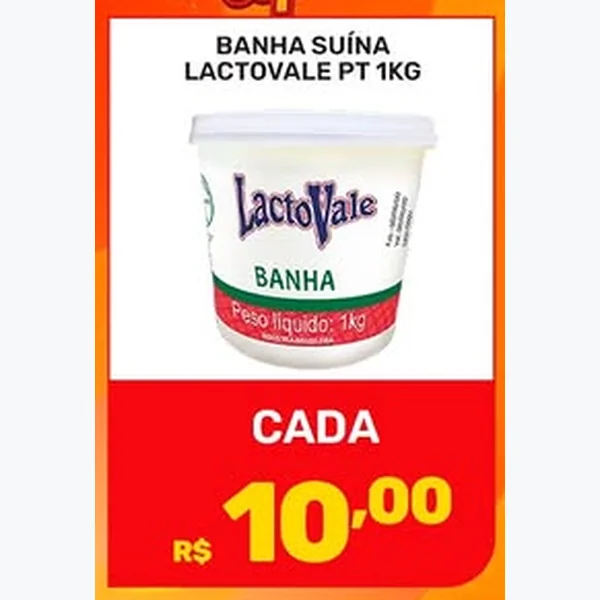 Recorte do encarte de Banha Suína Lactovale 1 kg