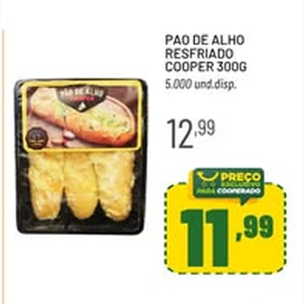 Recorte do encarte de Pão de Alho Resfriado Cooper 300 g