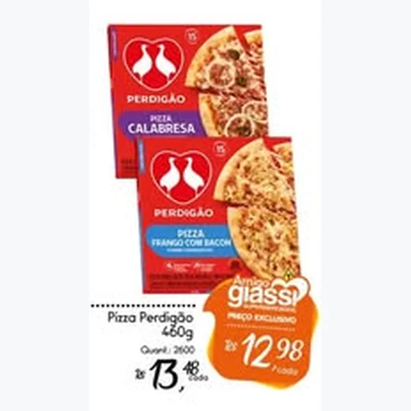 Recorte do encarte de Pizza Calabresa Perdigão 460 g