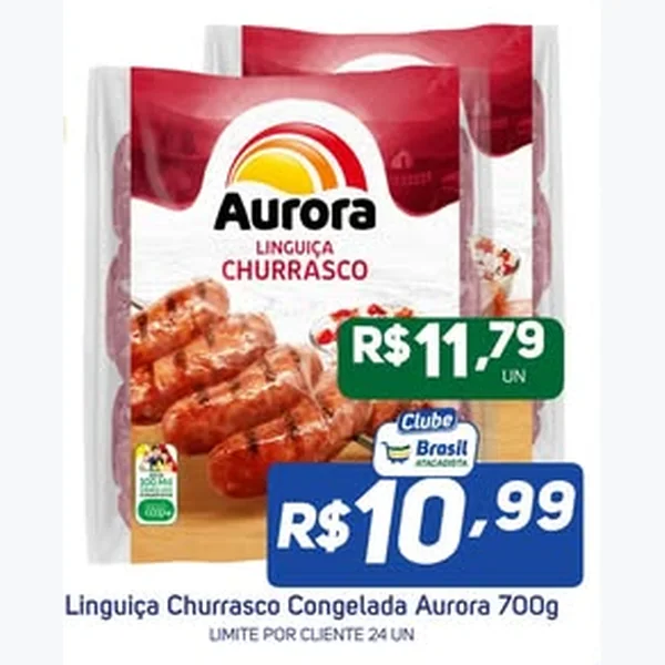 Linguiça Churrasco Congelada Aurora 700 g
